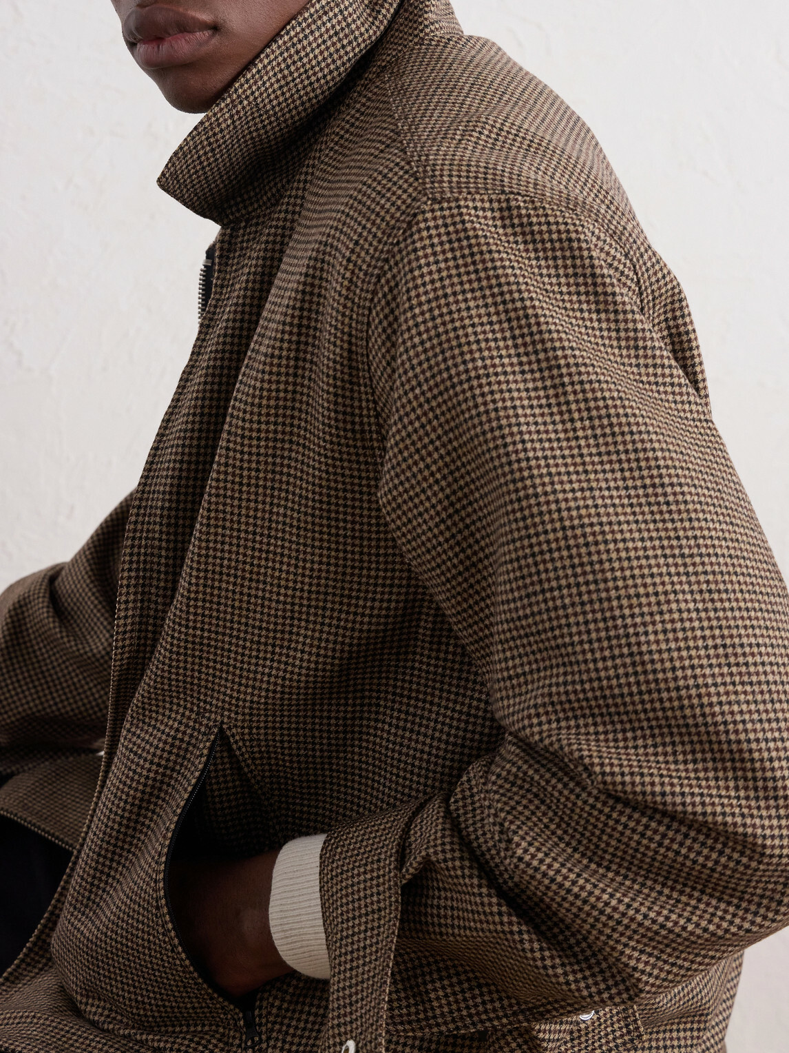 Corridor - Dekalb Houndstooth Wool-Twill Jacket - Brown