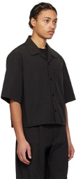 AMOMENTO Black Cropped Shirt