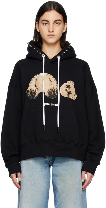 Photo: Palm Angels Black Pa Punk Bear Hoodie