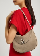 Savette Tondo Small Suede Shoulder bag - Taupe - One Size