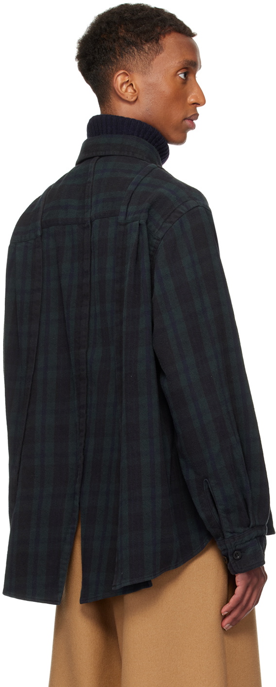 【激レア】sacai サカイ Plaid Shirt ドッキング シャツ L. Black Plaid Shirt by sacai on Sale