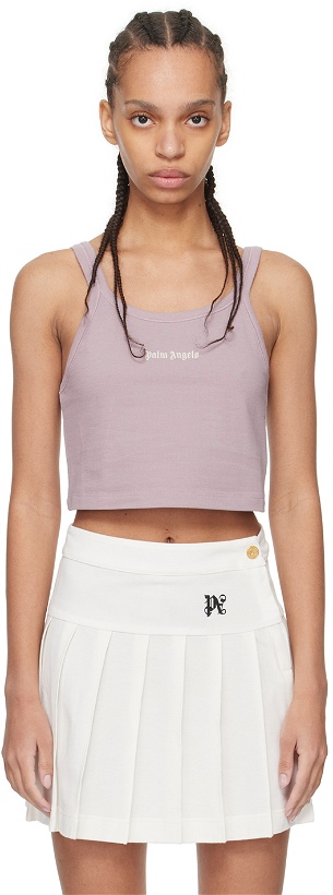 Photo: Palm Angels Purple Embroidered Tank Top