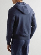 TOM FORD - Cotton-Blend Jersey Zip-Up Hoodie - Blue