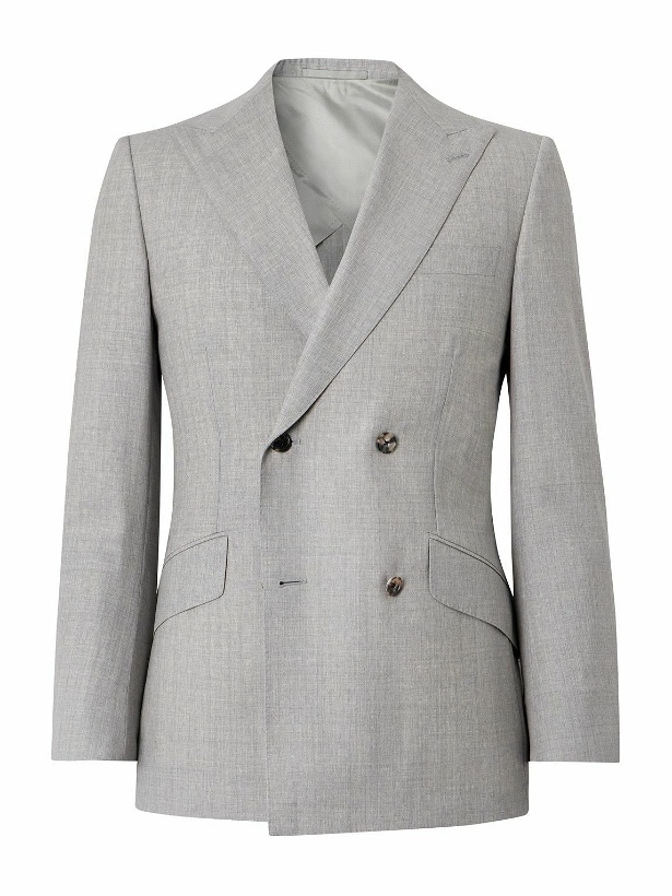 Photo: Kingsman - Slim-Fit Double-Breasted Wool Suit Jacket - Gray