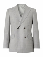 Kingsman - Slim-Fit Double-Breasted Wool Suit Jacket - Gray