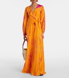 Anna Kosturova Tie-dye silk wrap dress