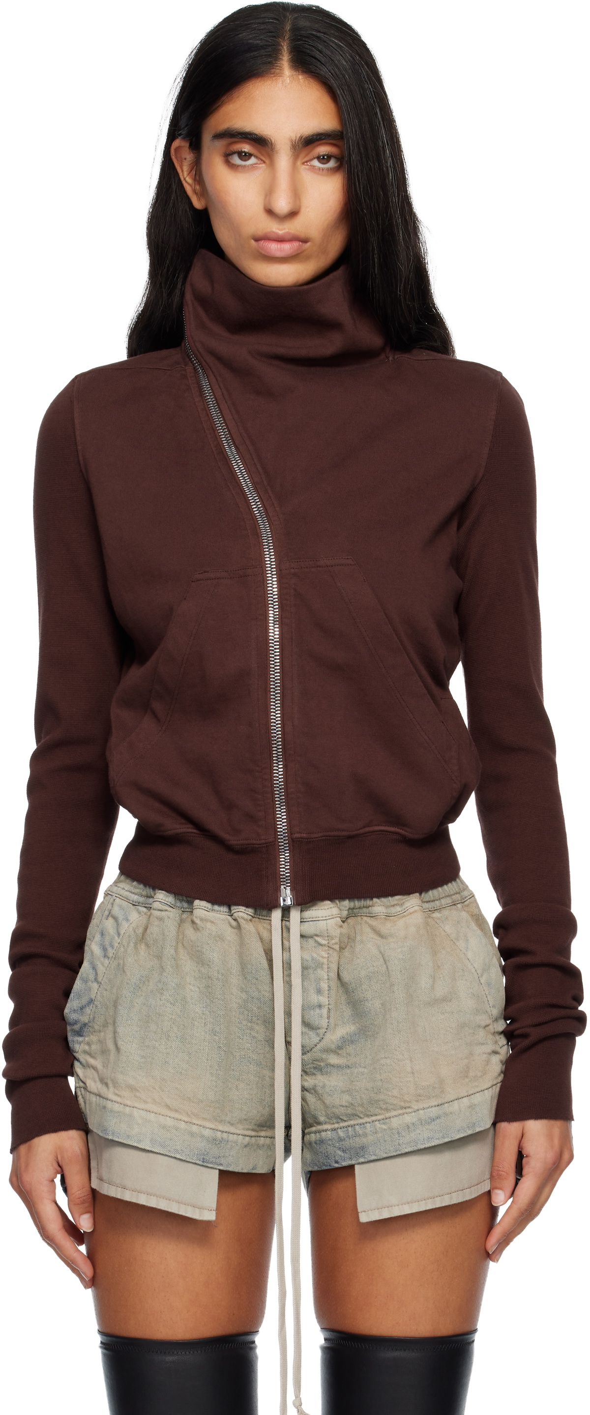Rick Owens DRKSHDW Burgundy Concordians Mountain Sweatshirt