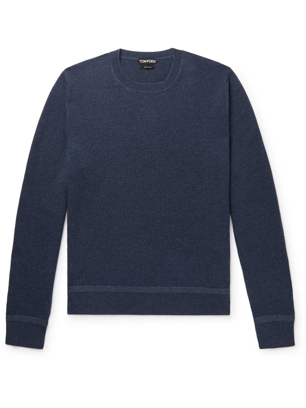 Photo: TOM FORD - Cashmere and Wool-Blend Sweater - Blue