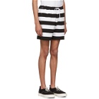 Noah NYC Black and White Rugby Shorts