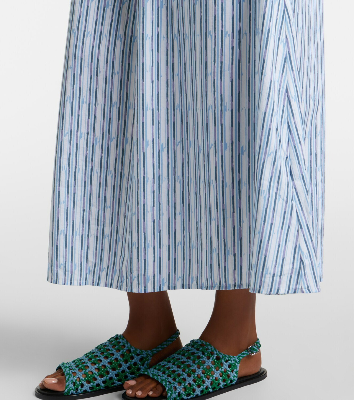Velvet Senara striped cotton-blend maxi dress