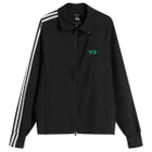END. x Y-3 Track Top 3 Stripes in Black/Metallic Silver/Court Green