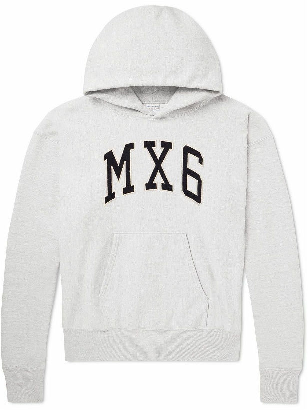 Photo: SAINT Mxxxxxx - MX6 Logo-Appliquéd Cotton-Jersey Hoodie - Gray