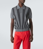 Versace Intarsia striped virgin wool polo shirt