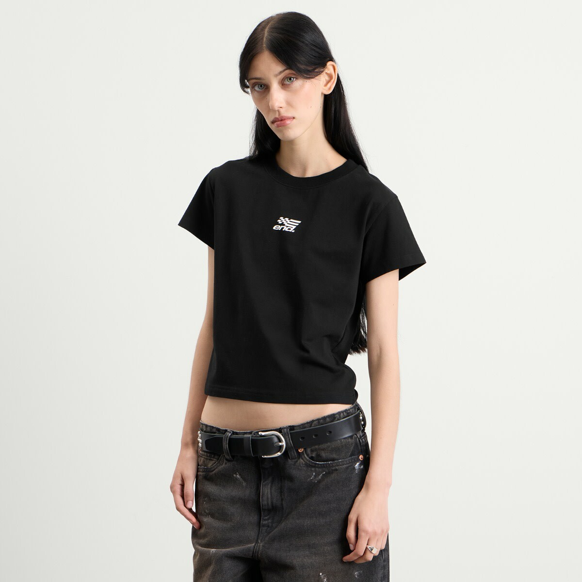 END. Women's Drift Baby T-Shirt in Black