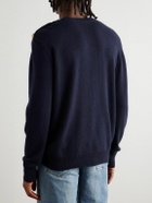 Balmain - Button-Embellished Recycled Cashmere and Wool-Blend Sweater - Blue