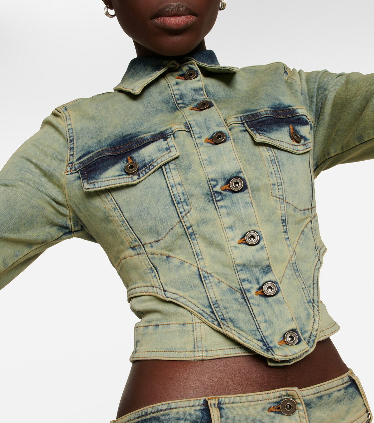KNWLS - Claw cropped denim jacket
