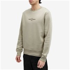 Fred Perry Men's Embroidered Crew Sweater in Warm Grey