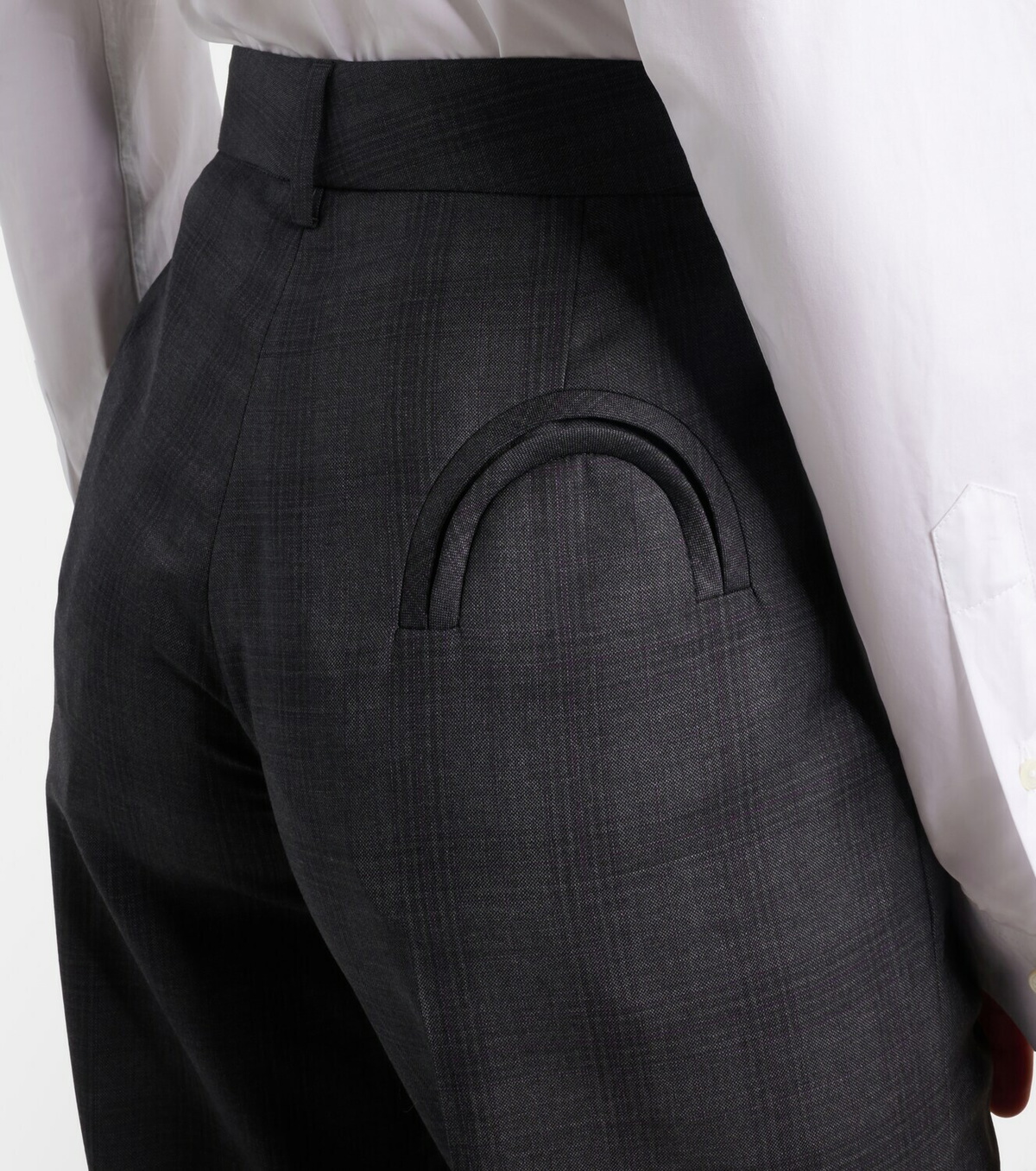 Blazé Milano Lundy checked virgin wool flared pants