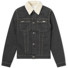 Givenchy Text Logo Shearling Denim Jacket