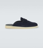 Prada Logo suede slippers