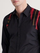 McQueen - Panelled Cotton Shirt - Black