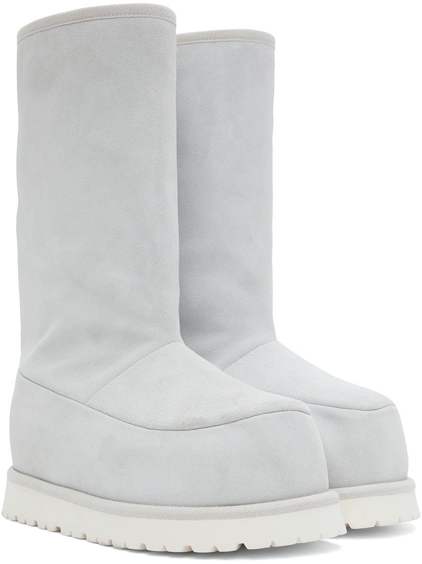 MM6 Maison Margiela Off-White Suede Boots MM6 Maison Margiela
