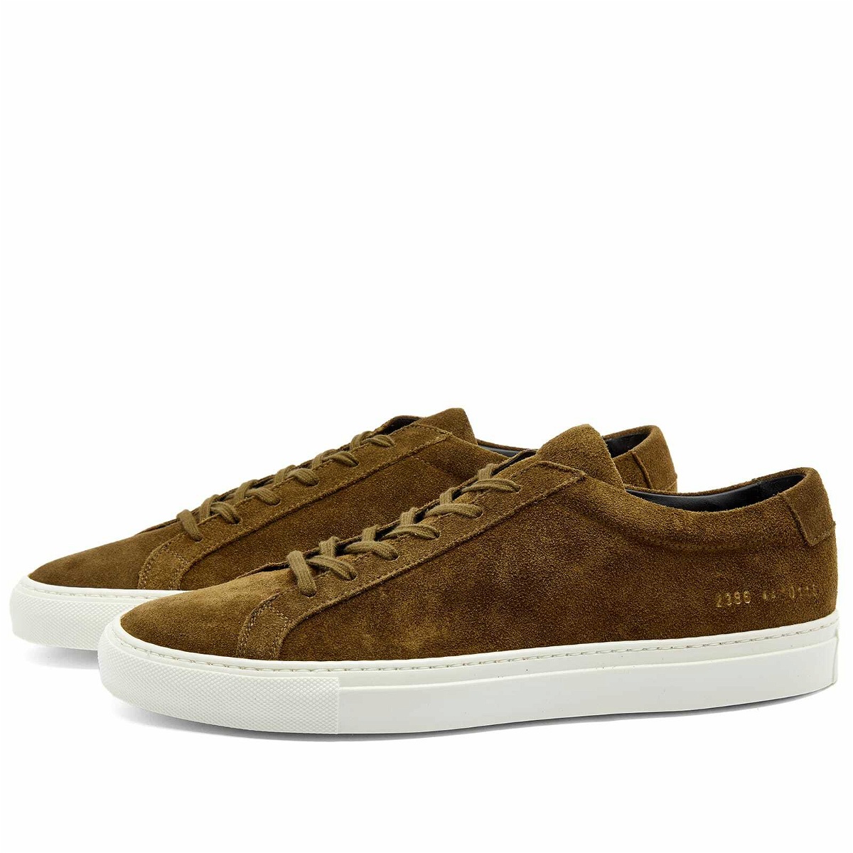 Photo: Common Projects Men's Achilles Low Waxed Suede Sneakers in Tobacco