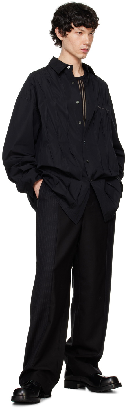 Feng Chen Wang Black Deconstructed Patchwork Trousers Feng Chen Wang