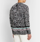 Loewe - Striped Mélange Cotton-Blend Sweater - Black