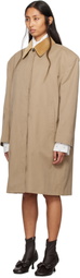 Meryll Rogge Beige Cotton Coating Mac Coat