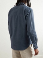 De Bonne Facture - Button-Down Collar Cotton-Flannel Overshirt - Blue