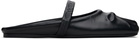Marni Black Nappa Leather Little Bow Sabot Slippers