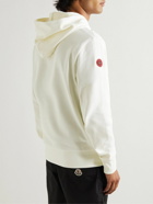 Moncler - Marvel Spider-Man Embroidered Ripstop-Panelled Cotton-Jersey Hoodie - Neutrals