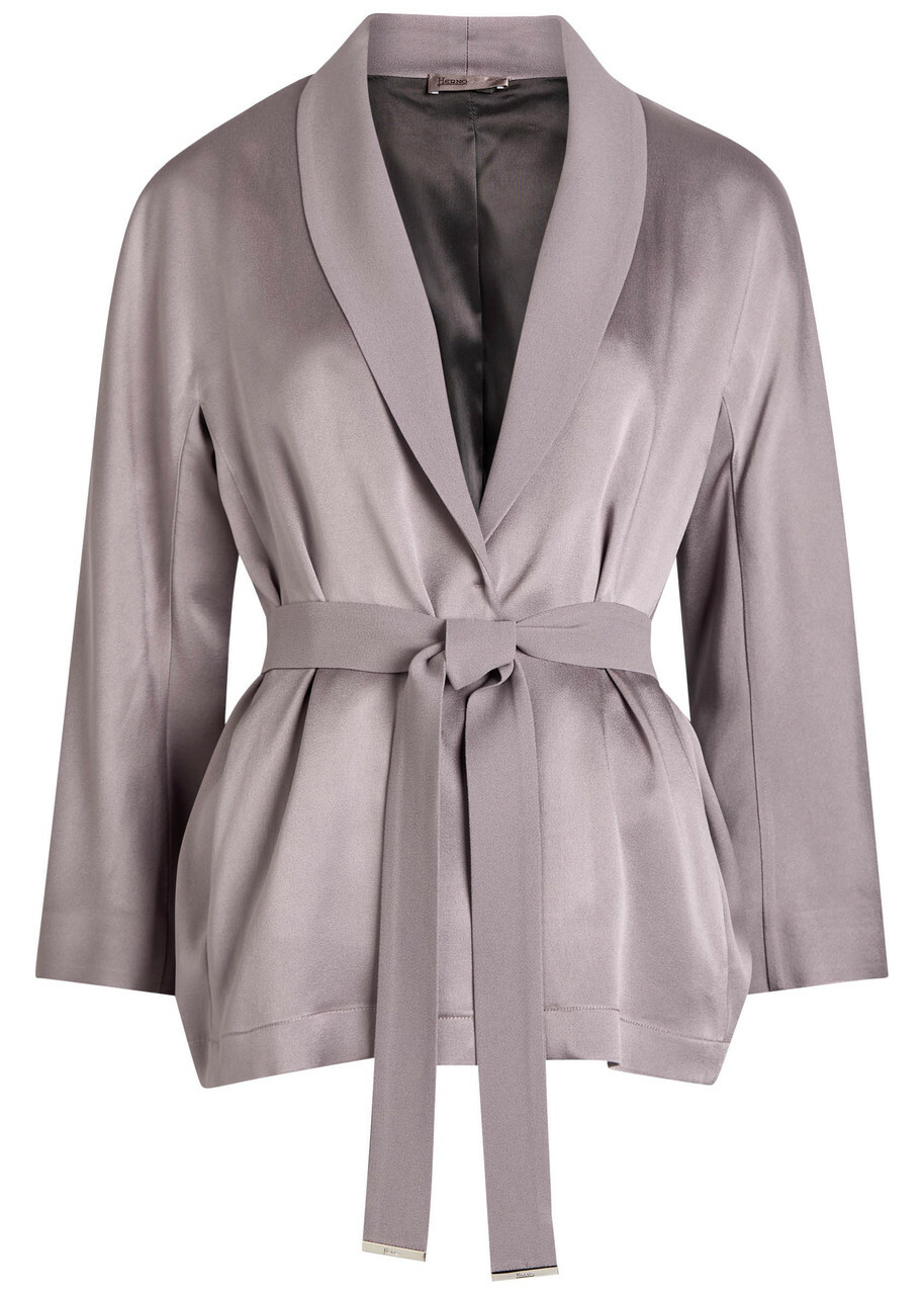 Herno Belted Satin Blazer Light Pink