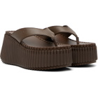 Chloé Brown Napa Wedge Heeled Sandals