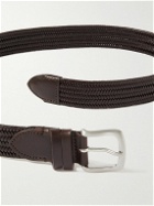 Mr P. - 3.5cm Woven Leather Belt - Brown