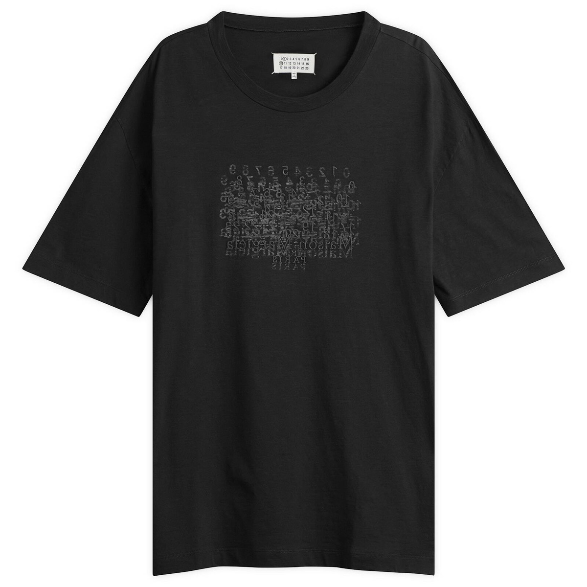 Maison Margiela Men's Distressed College Logo T-Shirt in Washed