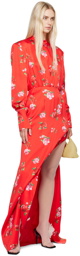 Magda Butrym Red Floral Maxi Dress