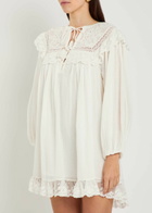 Rixo Inez Embroidered Cotton Mini Dress Ivory