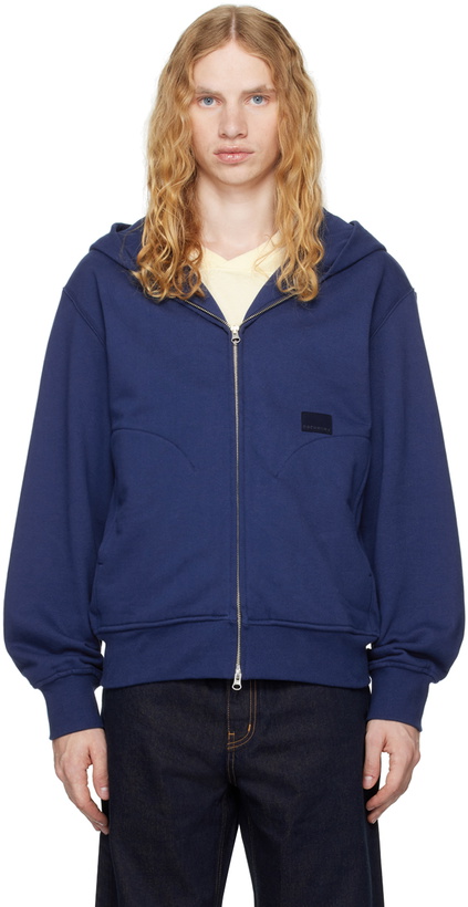 Photo: DOCUMENT Blue Zip-Up Hoodie
