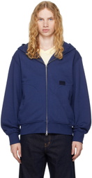 DOCUMENT Blue Zip-Up Hoodie