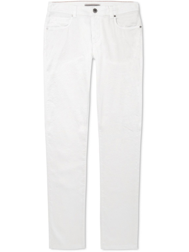 Photo: Loro Piana - Slim-Fit Linen-Blend Twill Trousers - White