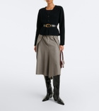 Jardin des Orangers Peplum wool and cashmere cardigan