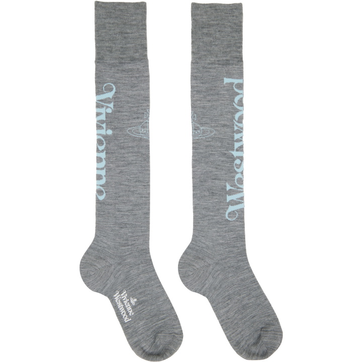 Photo: Vivienne Westwood Gray Half Logo High Socks