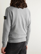 Stone Island - Logo-Appliquéd Garment-Dyed Cotton-Jersey Sweatshirt - Gray