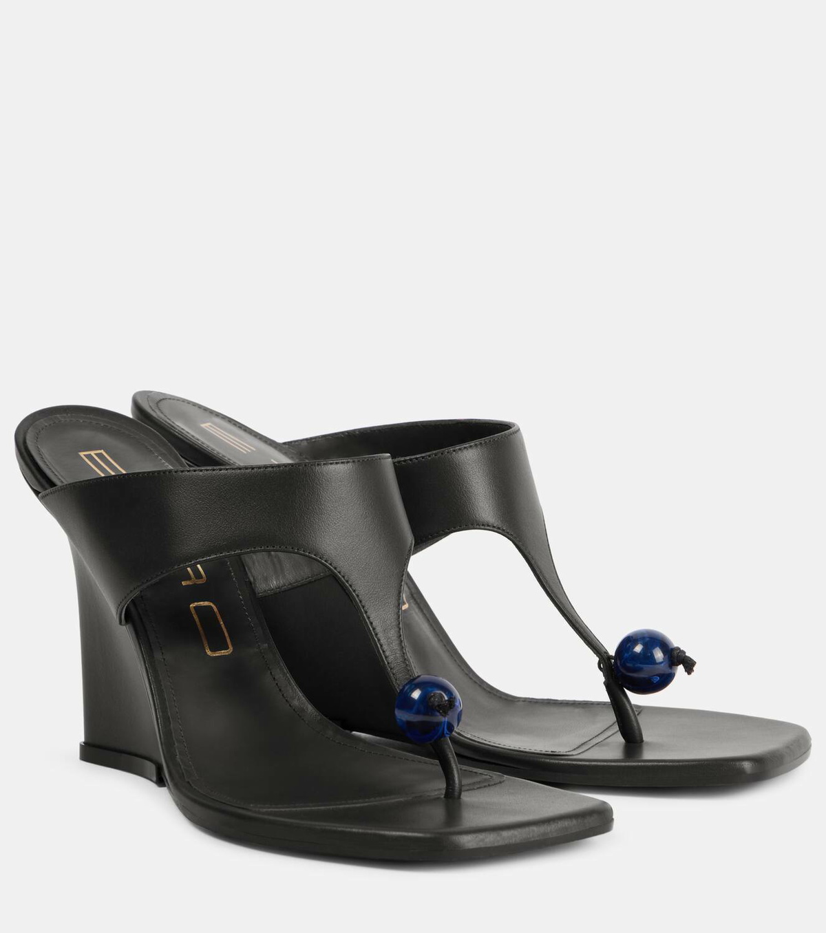 Etro 90 leather wedge sandals