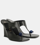 Etro 90 leather wedge sandals