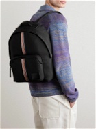 Paul Smith - Stripe-Detailed Leather-Trimmed Mesh Backpack