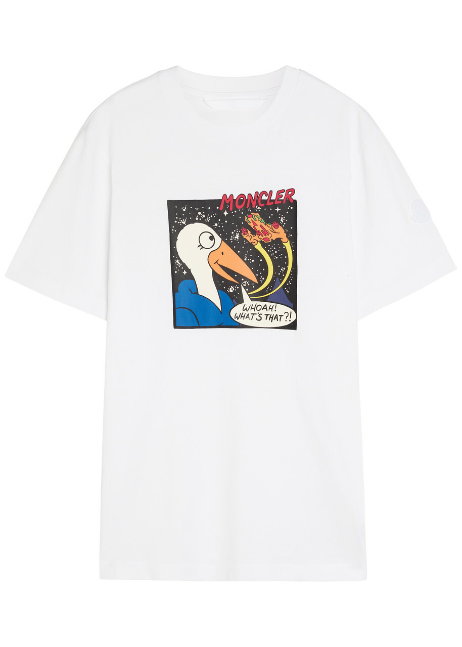Moncler Printed Cotton T-shirt White Moncler