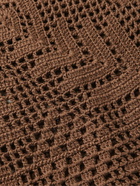 BODE - Crocheted Cotton Shirt - Brown